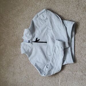 Acta Crop Gray Quarter Zip Hoodie